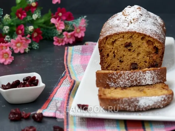 Фото блюда: Творожный кекс с вяленой клюквой