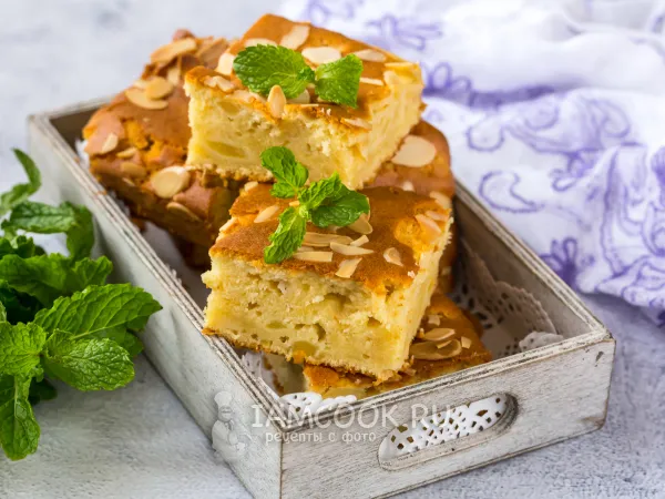 Фото блюда: Яблочный пирог со сливками