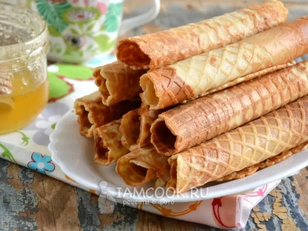 Фото блюда: Тонкие медовые вафли