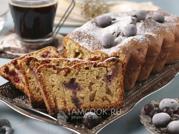 Фото блюда: Кофейно-творожный кекс со смородиной
