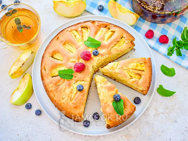 Фото блюда: Пирог с рикоттой и яблоками