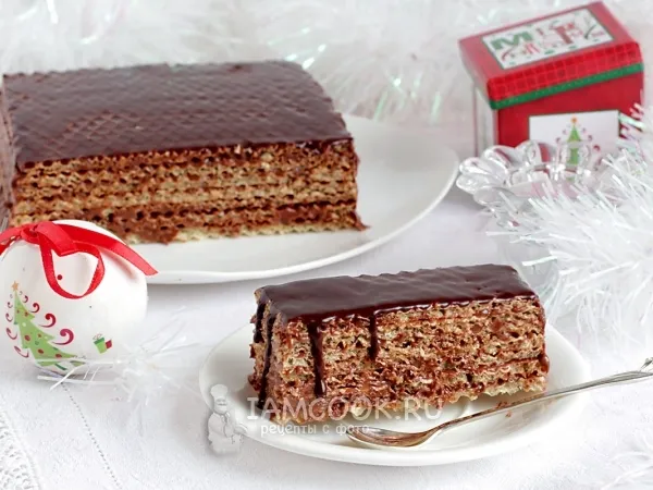 Фото блюда: Вафельный торт с шоколадным кремом