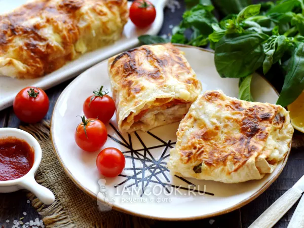 Фото блюда: Минтай в лаваше, запеченный в духовке