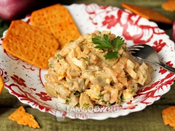 Фото блюда: Салат с курицей и баклажанами