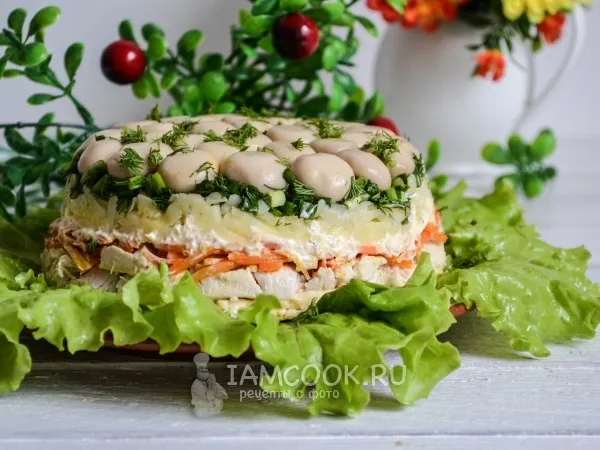 Фото блюда: Салат «Грибная поляна» с корейской морковью