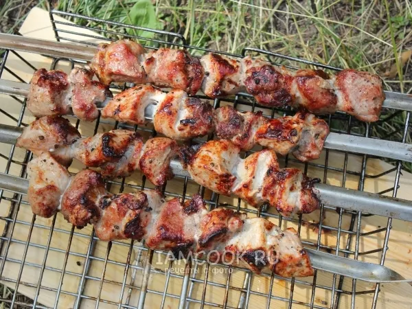 Фото блюда: Шашлык из свиной шейки с луком