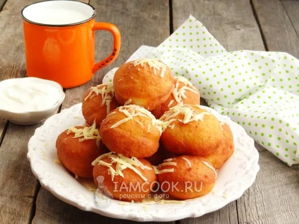 Фото блюда: Картофельные пончики с ветчиной