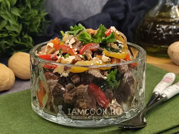 Фото блюда: Салат с печенью и перцем