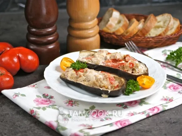 Фото блюда: Баклажаны фаршированные куриной грудкой в мультиварке