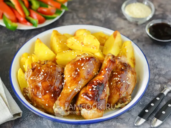 Фото блюда: Курица с картошкой в соусе терияки