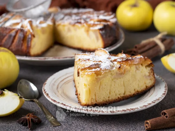 Фото блюда: Манник на ряженке с яблоками