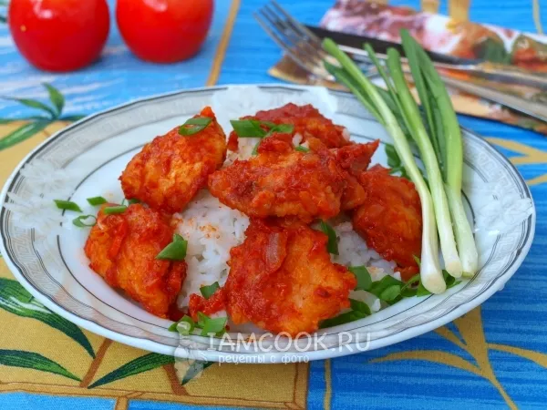 Фото блюда: Индейка в кисло-сладком соусе