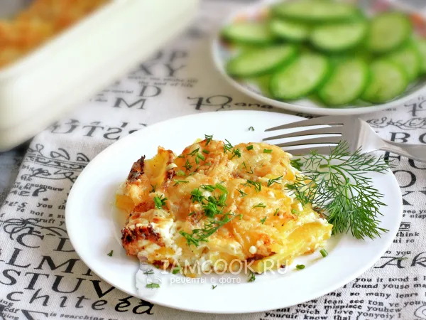 Фото блюда: Запеченный картофель с чесноком в духовке