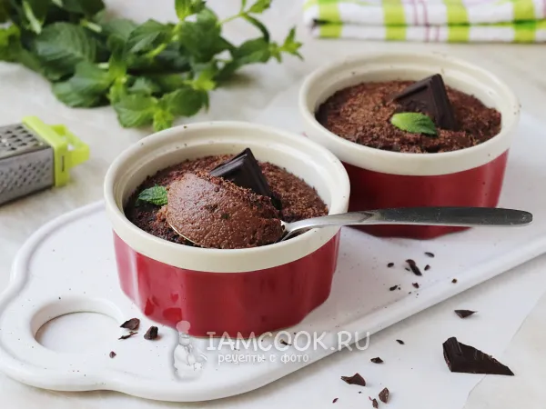 Фото блюда: Шоколадный пудинг из манки