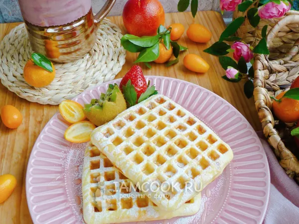 Фото блюда: Вафли с зерненым творогом