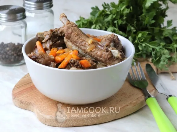 Фото блюда: Тушеные свиные ребра в мультиварке