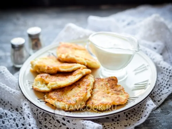 Фото блюда: Оладьи из куриной грудки с майонезом