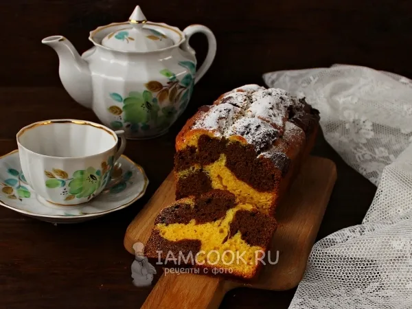 Фото блюда: Мраморный тыквенный кекс