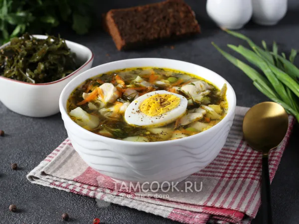 Фото блюда: Суп с морской капустой и курицей