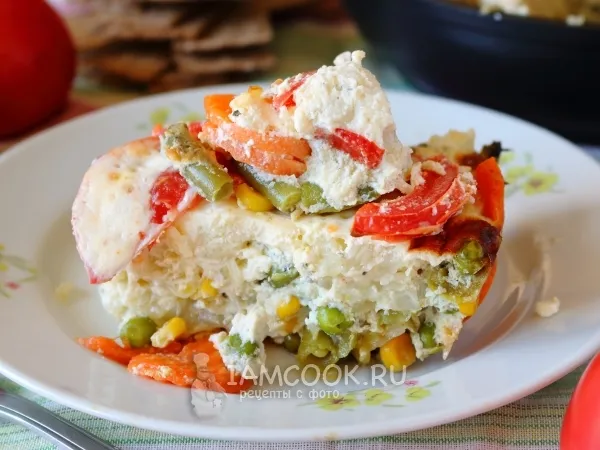 Фото блюда: Омлет с овощами в духовке