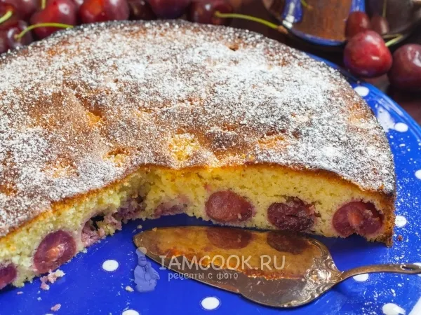 Фото блюда: Плевковый пирог с черешней