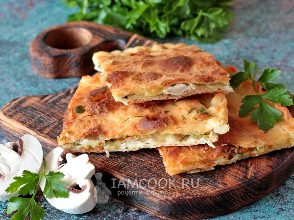 Фото блюда: Закрытая деревенская пицца с курицей