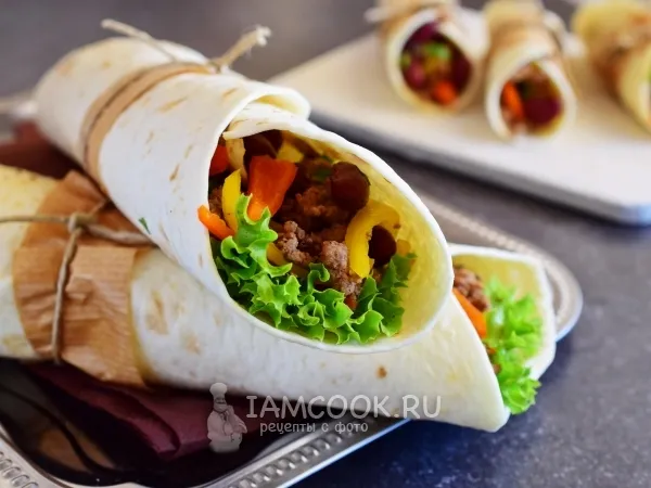 Фото блюда: Бурито с фаршем