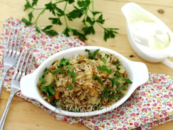 Фото блюда: Рис с капустой в мультиварке