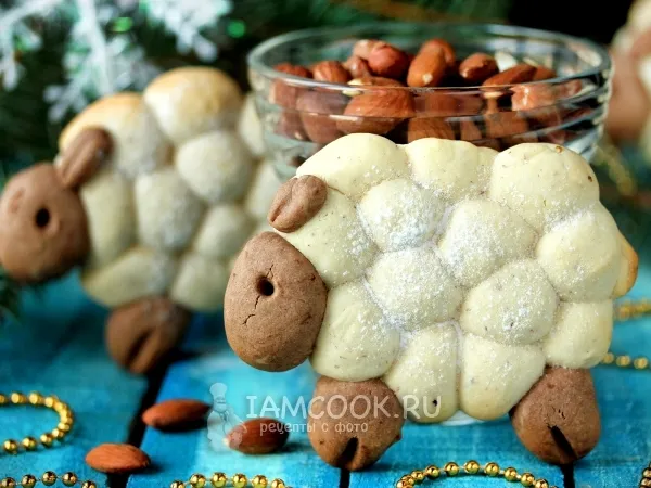 Фото блюда: Песочное миндальное печенье «Овечки»