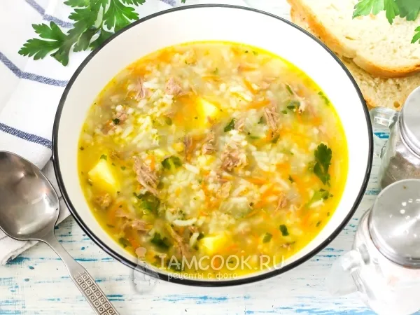 Фото блюда: Рисовый суп с утиным паштетом (тушенкой)