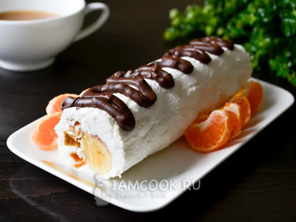 Фото блюда: Творожный рулет без выпечки