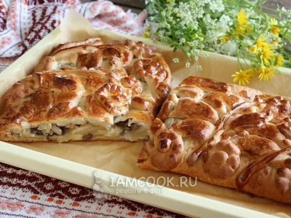 Фото блюда: Кулебяка с грибами