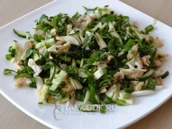 Фото блюда: Салат из трески и щавеля