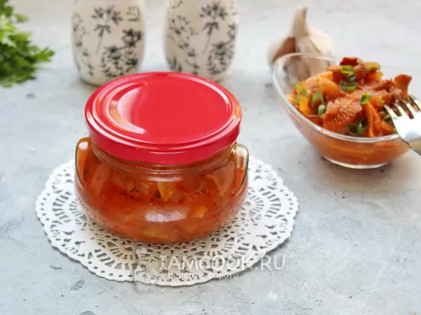 Фото блюда: Лисички в томатном соусе на зиму