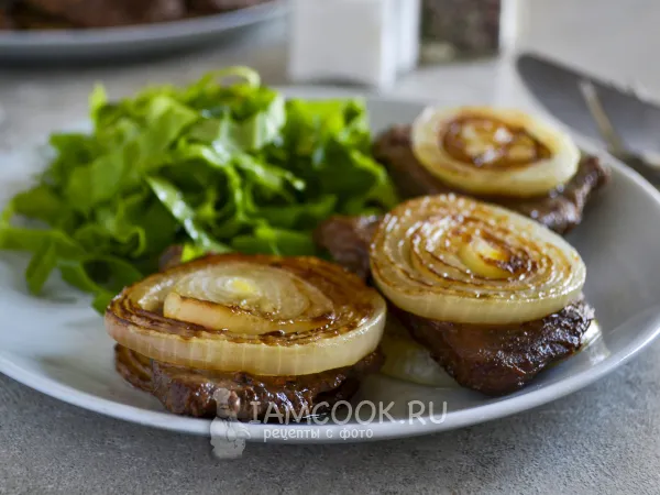 Фото блюда: Бифштекс с луком