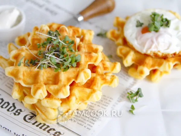 Фото блюда: Сырные вафли без молока