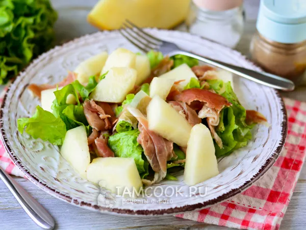 Фото блюда: Салат с хамоном и дыней