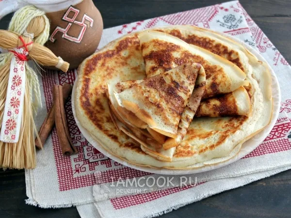 Фото блюда: Блины на молоке с корицей