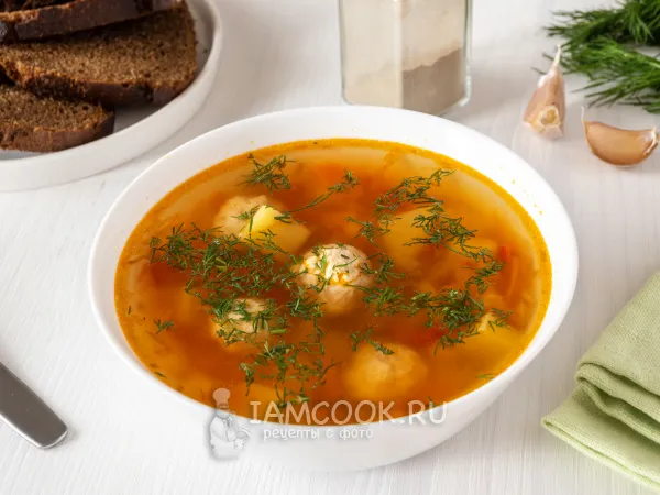 Фото блюда: Суп с фрикадельками и картошкой