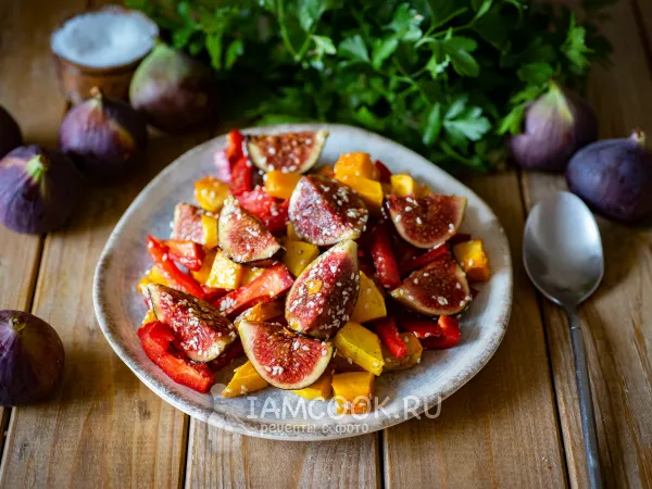 Фото блюда: Салат с тыквой и инжиром