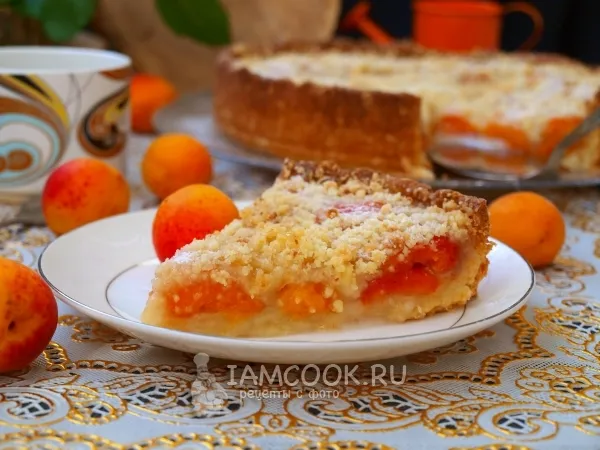 Фото блюда: Песочный пирог с абрикосами