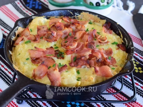 Фото блюда: Матафан с беконом и сыром