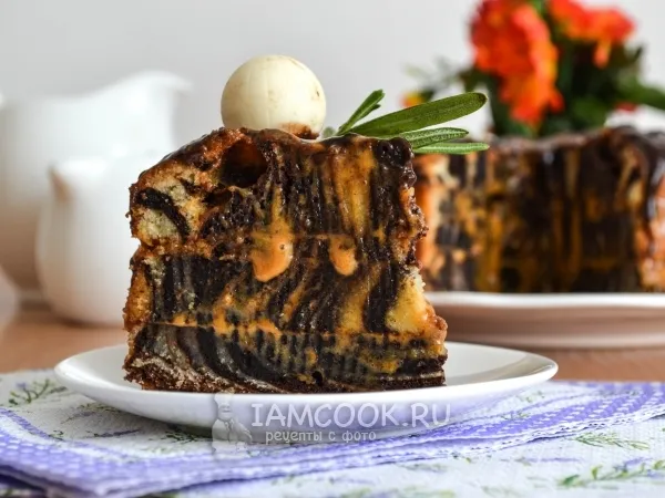 Фото блюда: Классический торт «Зебра»