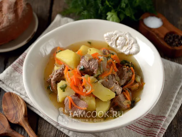 Фото блюда: Жаркое из говядины с картошкой в казане