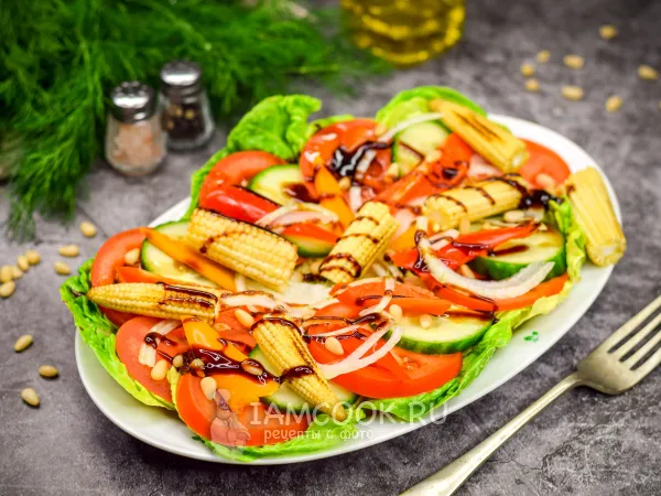 Фото блюда: Овощной салат с бальзамическим соусом