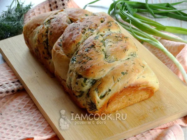 Фото блюда: Хлеб с зеленью и чесноком