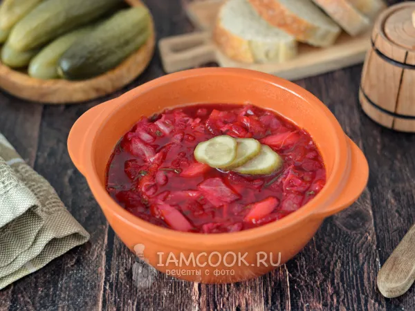 Фото блюда: Борщ с солеными огурцами