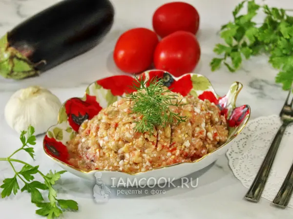 Фото блюда: Острая икра из баклажанов с отварными яйцами