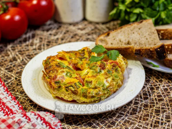 Фото блюда: Омлет с помидорами в аэрогриле