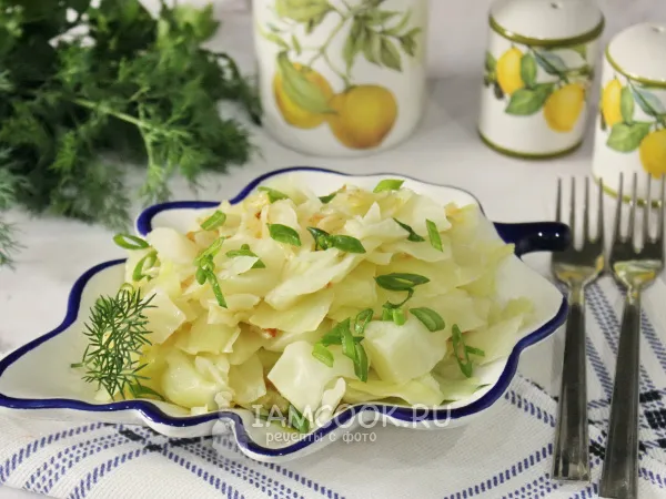 Фото блюда: Отварная белокочанная капуста